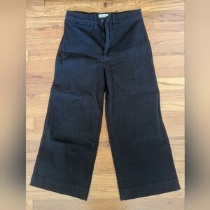 Emmett Madewell Wide Leg Crop Pants Black Canvas 28